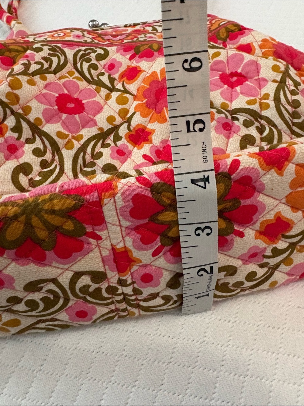 Vera Bradley Alice Kisslock Satchel Bag Folkloric Floral Quilted Retired EUC - Picture 17 of 17